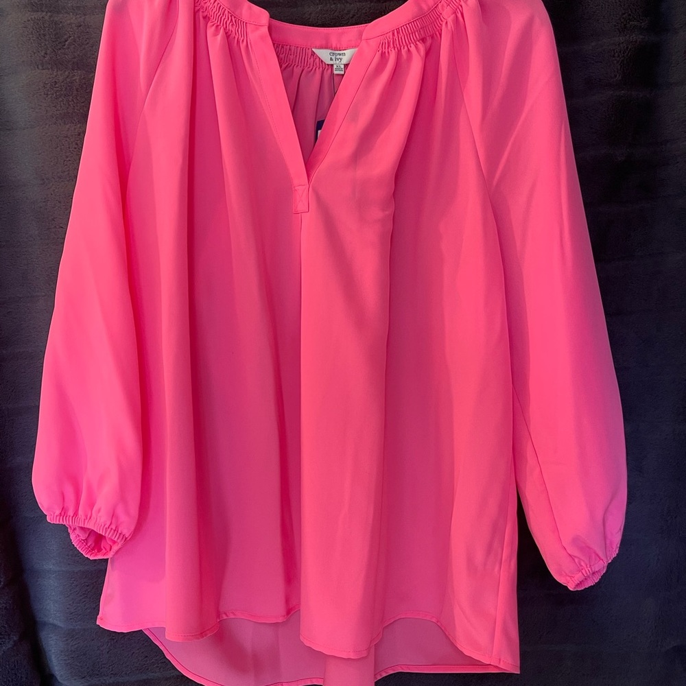 NWT Crown & Ivy hot pink top